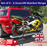 Heavy Duty Retractable Ratchet Straps - Pack of 2 (2.5 cm x 3 m)