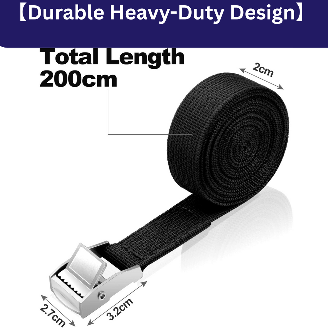 4 Pack Heavy Duty Tensioning Belts, 2M Adjustable Cargo Straps Ratchet Straps for Motorcycle, Cargo, Trucks, Trailer, Luggage, 250kg Loading Capacity, Quick Release (Black)