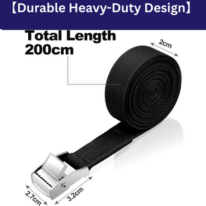 4 Pack Heavy Duty Tensioning Belts, 2M Adjustable Cargo Straps Ratchet Straps for Motorcycle, Cargo, Trucks, Trailer, Luggage, 250kg Loading Capacity, Quick Release (Black)