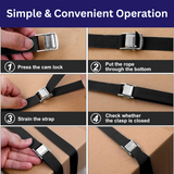 4 Pack Heavy Duty Tensioning Belts, 2M Adjustable Cargo Straps Ratchet Straps for Motorcycle, Cargo, Trucks, Trailer, Luggage, 250kg Loading Capacity, Quick Release (Black)