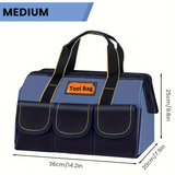 Heavy Duty Tool Bag – Waterproof, Multi-Pocket Storage Organizer (14", 16", 18"), Waterproof Zipper, Heavy Duty Material for Tool Organizer & Storage, Electrician, Carpenter