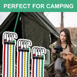 Heavy Duty Bungee Cords 12 Pack Shock Cord Ties Tent/Tarp Fixings Heavy Duty Outdoor Bungie Straps to Packing for Camping, Tent, Storing Packages, Fastening