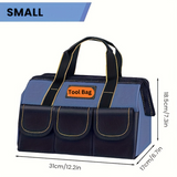 Heavy Duty Tool Bag – Waterproof, Multi-Pocket Storage Organizer (14", 16", 18"), Waterproof Zipper, Heavy Duty Material for Tool Organizer & Storage, Electrician, Carpenter