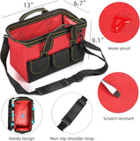 Heavy Duty Tool Bag – Waterproof, Multi-Pocket Storage Organizer (14", 16", 18"), Waterproof Zipper, Heavy Duty Material for Tool Organizer & Storage, Electrician, Carpenter