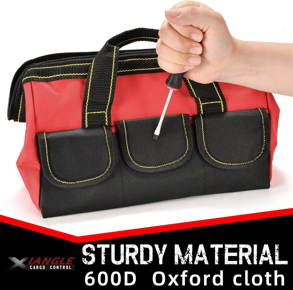 Heavy Duty Tool Bag – Waterproof, Multi-Pocket Storage Organizer (14", 16", 18"), Waterproof Zipper, Heavy Duty Material for Tool Organizer & Storage, Electrician, Carpenter